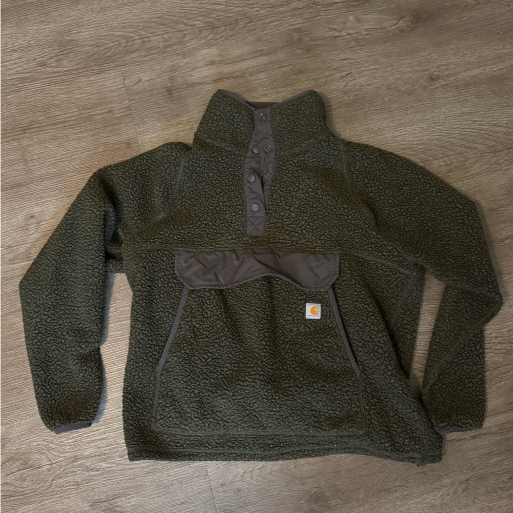 Carhartt Olive and Gray Fleece Jacket